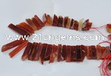 CTD1983 Top drilled 8*25mm - 10*50mm sticks agate gemstone beads