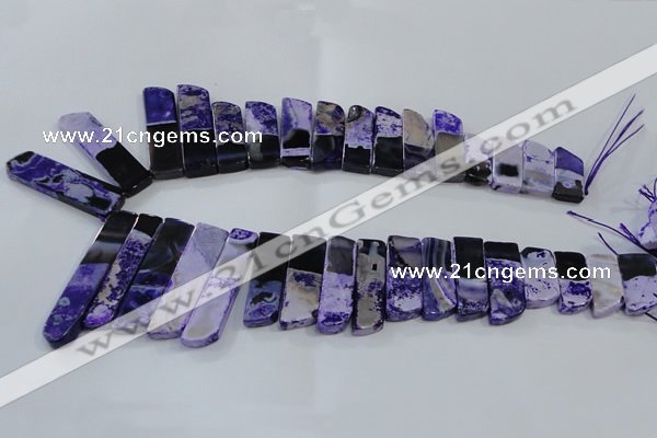 CTD1986 Top drilled 10*25mm - 12*50mm sticks agate gemstone beads