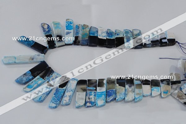 CTD1988 Top drilled 10*25mm - 12*50mm sticks agate gemstone beads