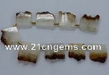 CTD1995 Top drilled 30*35mm - 35*40mm freeform druzy citrine beads