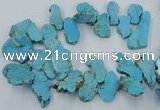 CTD2012 Top drilled 20*25mm - 30*35mm freeform turquoise beads