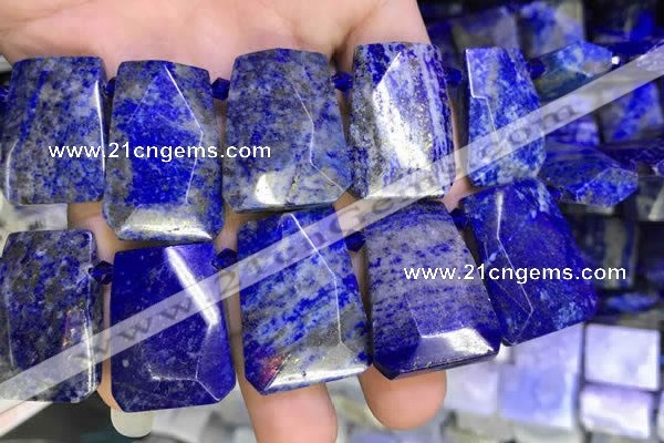 CTD2106 Top drilled 20*28mm - 22*32mm faceted freeform lapis lazuli beads