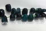 CTD2134 Top drilled 15*25mm - 18*25mm freeform agate beads