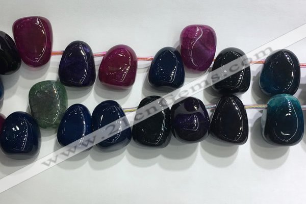 CTD2135 Top drilled 15*25mm - 18*25mm freeform agate beads