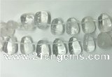 CTD2140 Top drilled 15*25mm - 18*25mm freeform white crystal beads