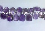 CTD2141 Top drilled 15*25mm - 18*25mm freeform amethyst beads