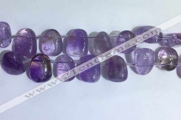 CTD2141 Top drilled 15*25mm - 18*25mm freeform amethyst beads