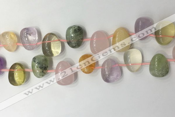 CTD2146 Top drilled 15*25mm - 18*25mm freeform mixed quartz beads