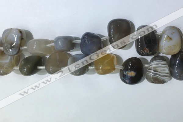 CTD2147 Top drilled 15*25mm - 18*25mm freeform agate beads