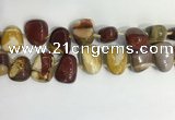 CTD2149 Top drilled 15*25mm - 18*25mm freeform mookaite beads