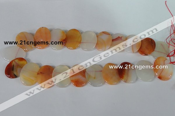 CTD22 Top drilled 20*30mm oval agate gemstone beads wholesale