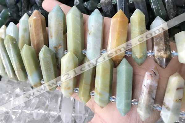 CTD2242 Top drilled 10*22mm - 12*45mm faceted nuggets amazonite beads