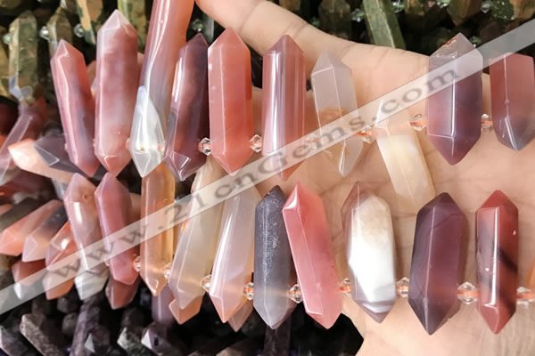 CTD2243 10*22mm - 12*45mm faceted nuggets south red agate beads