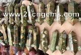 CTD2246 Top drilled 10*22mm - 12*45mm faceted nuggets rhyolite beads