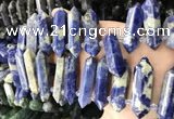 CTD2247 Top drilled 10*22mm - 12*45mm faceted nuggets sodalite beads