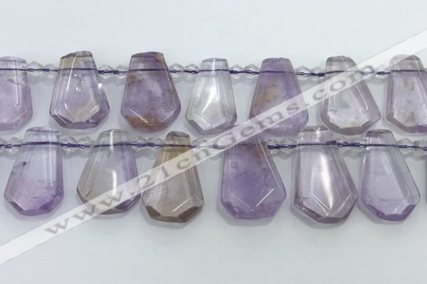 CTD2266 Top drilled 16*28mm - 20*30mm faceted freeform ametrine beads