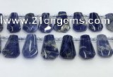 CTD2270 Top drilled 16*28mm - 20*30mm faceted freeform sodalite beads