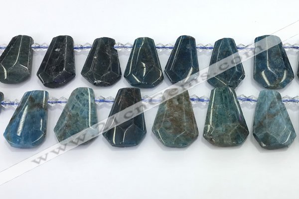 CTD2276 Top drilled 16*28mm - 20*30mm faceted freeform apatite beads
