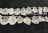 CTD2301 Top drilled 22*28mm - 30*45mm faceted nuggets white crystal beads