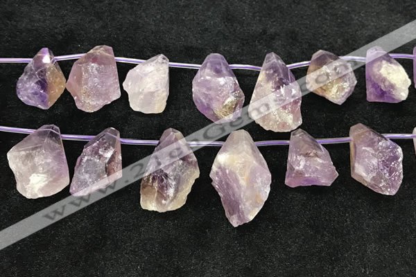 CTD2303 Top drilled 20*25mm - 25*45mm faceted nuggets amethyst beads