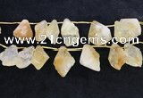 CTD2304 Top drilled 20*25mm - 30*45mm faceted nuggets citrine beads