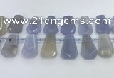 CTD2330 Top drilled 16*18mm - 20*30mm freeform blue chalcedony beads