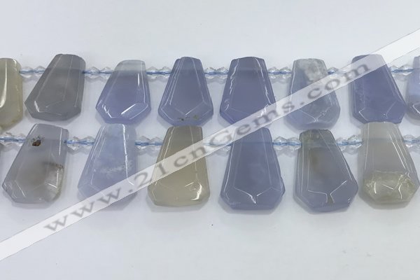 CTD2330 Top drilled 16*18mm - 20*30mm freeform blue chalcedony beads