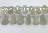 CTD2332 Top drilled 16*18mm - 20*30mm faceted freeform moonstone beads