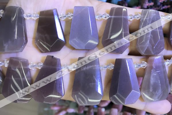 CTD2336 Top drilled 16*18mm - 20*30mm faceted freeform moonstone beads