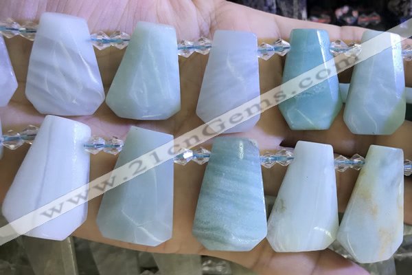 CTD2341 Top drilled 16*18mm - 20*30mm faceted freeform amazonite beads