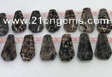 CTD2351 Top drilled 16*18mm - 20*30mm freeform red snowflake obsidian beads