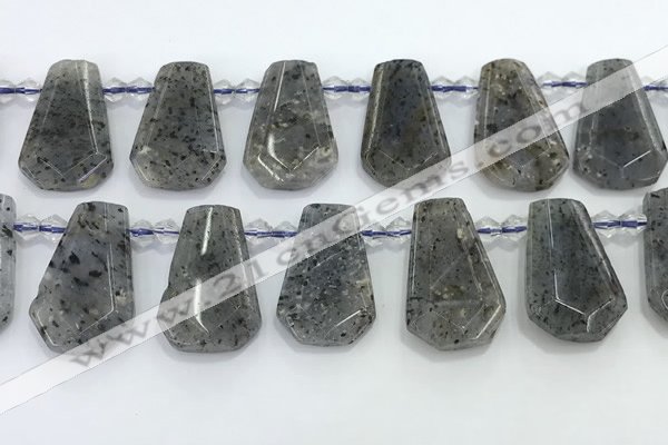 CTD2352 Top drilled 16*18mm - 20*30mm freeform moss quartz beads