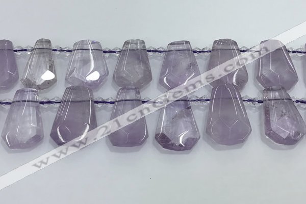 CTD2355 Top drilled 16*18mm - 20*30mm faceted freeform amethyst beads