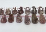 CTD2358 Top drilled 16*18mm - 20*30mm freeform strawberry quartz beads