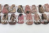 CTD2360 Top drilled 16*18mm - 20*30mm faceted freeform rhodonite beads