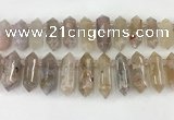 CTD2391 Top drilled 13*30mm - 14*42mm sticks sakura agate beads