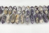 CTD2395 Top drilled 13*30mm - 14*42mm sticks charoite beads