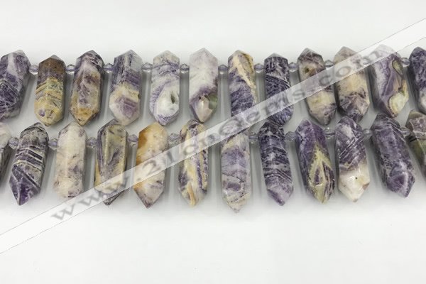 CTD2395 Top drilled 13*30mm - 14*42mm sticks charoite beads