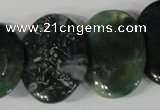 CTD25 Top drilled 20*30mm oval moss agate beads wholesale