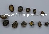 CTD2501 Top drilled 15*20mm - 25*35mm freeform druzy agate beads