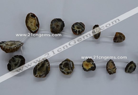 CTD2501 Top drilled 15*20mm - 25*35mm freeform druzy agate beads