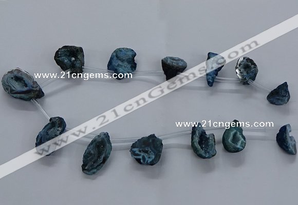 CTD2504 Top drilled 15*20mm - 25*35mm freeform druzy agate beads