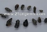 CTD2506 Top drilled 15*20mm - 25*35mm freeform druzy agate beads