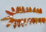 CTD2510 Top drilled 15*25mm - 16*50mm sticks agate gemstone beads