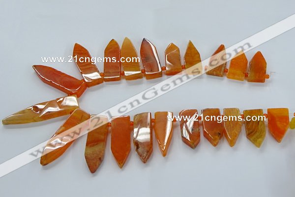 CTD2510 Top drilled 15*25mm - 16*50mm sticks agate gemstone beads