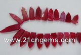 CTD2512 Top drilled 15*25mm - 16*50mm sticks agate gemstone beads