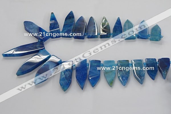 CTD2513 Top drilled 15*25mm - 16*50mm sticks agate gemstone beads