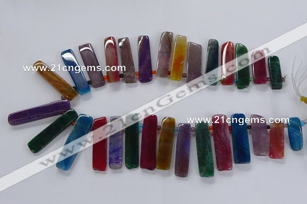 CTD2522 Top drilled 10*25mm - 12*50mm sticks agate gemstone beads