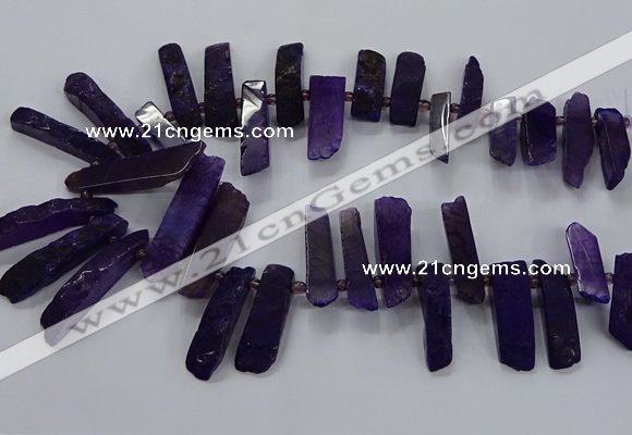 CTD2534 Top drilled 8*30mm - 11*50mm sticks agate gemstone beads