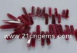 CTD2535 Top drilled 8*30mm - 11*50mm sticks agate gemstone beads